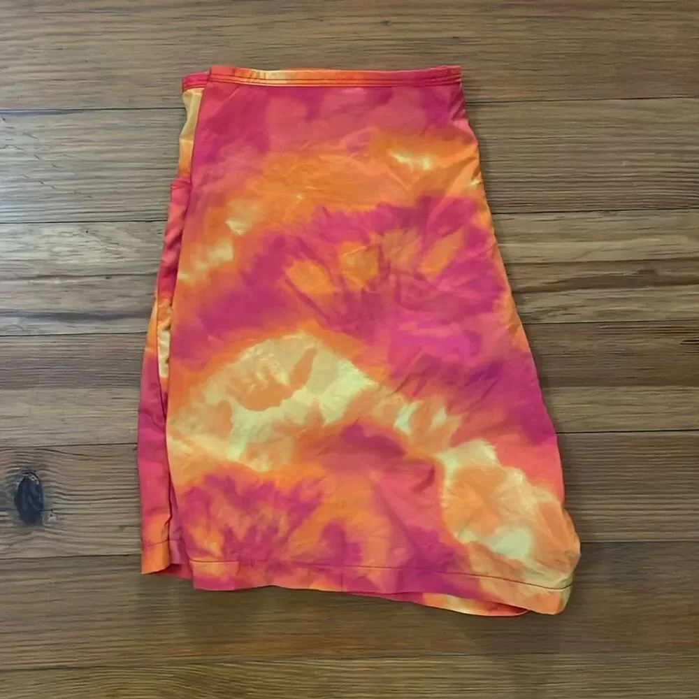 Catalina Vintage Tie Dye Swim Shorts Womens Large Y2K Pink High Waisted Nylon - Picture 3 of 9